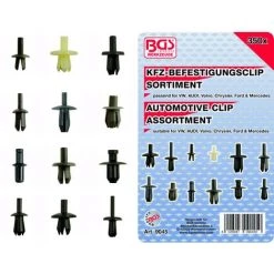 ASSORTIMENT BGS TECHNIC 350 CLIPS DE FIXATION, VW, AUDI, FORD, MERCED