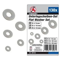 BGS TECHNIC Assortiment De 130 Rondelles Plates En Acier Galvanisé