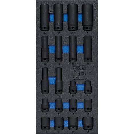 INSERT DE SERVANTE 1/3 BGS TECHNIC DOUILLES 1/2 A CHOC 6 PANS 10 à 24 3 INSERT DE SERVANTE 1/3 BGS TECHNIC DOUILLES 1/2 A CHOC 6 PANS 10 à 24