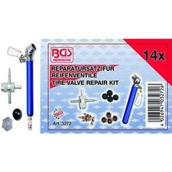 BGS TECHNIC BGS KIT DE RÉPARATION POUR PNEUS VALVES, 14 PIÈCES, 3272