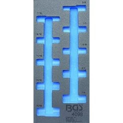 BGS TECHNIC 4098-1 TAPIS DE BGS 1/3 CHARIOT, VIDE POUR?: DOUILLES 12,5 (1/2), DE PROFONDEUR EN POUCES, 10 PIÈCES