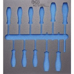 BGS TECHNIC 4079-1 BGS 2/3, VIDE POUR?: TOURNEVIS DE PROFIL T, T6 TAPIS DE CHARIOT T40, 11 PIÈCES