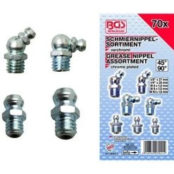 BGS TECHNIC BGS ASSORTIMENT GRAISSEURS, 70 PIÈCES, MÉTRIQUE, 1 PIÈCES, 8065-1