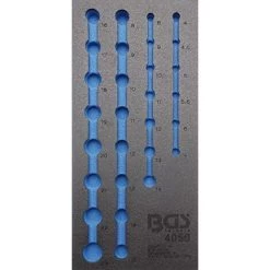 BGS TECHNIC BGS 1/3 TAPIS DE CHARIOT, VIDE POUR DOUILLES 6,3 (1/4) ET 12,5 (1/2), 12 PANS, 4056-1