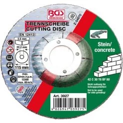 BGS TECHNIC DISQUE À COUPER POUR PIERRE | Ø 115 X 2,5 X 22,2 MM | TYPE 42 BGS 3927