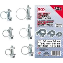 BGS TECHNIC ASSORTIMENT DE COLLIERS DE TUYAU | Ø 6 - 16 MM | 30 PIÈCES BGS 9476