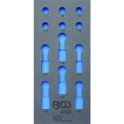 BGS TECHNIC 4092-1 BGS 1/3 CHARIOT, VIDE POUR?: KIT DE BITS UTILISATION INTÉRIEUR TAPIS DE 6 PANS, 12,5 (1/2), 12 PIÈCES