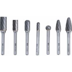 BGS TECHNIC BGS FRAISES CARBURE DE TUNGSTENE ASSORTIMENT DE 7 FRAISES