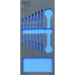 BGS TECHNIC 4081-1 TAPIS DE BGS 1/3 CHARIOT, VIDE POUR?: DOUBLE CLÉS MIXTES, 6-22 MM, 8 PIÈCES