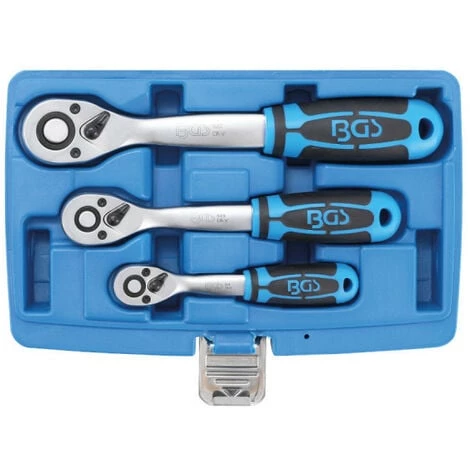 Jeu De Cliquets BGS TECHNIC - Denture Fine - 6,3mm (1/4") / 10mm (3/8") / 12,5mm (1/2") - 3 Pcs - 621 3 Jeu De Cliquets BGS TECHNIC - Denture Fine - 6,3mm (1/4") / 10mm (3/8") / 12,5mm (1/2") - 3 Pcs - 621