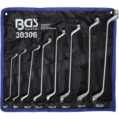BGS Technic Jeu De Clés à œil Doubles | Contre-coudées | 6 X 7 - 20 X 22 Mm | 8 Pièces 3 BGS Technic Jeu De Clés à œil Doubles | Contre-coudées | 6 X 7 - 20 X 22 Mm | 8 Pièces
