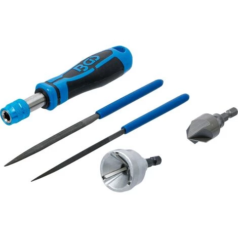 BGS Technic Ébarbeur Interne/externe Et Jeu De Limes | 5 Pièces 3 BGS Technic Ébarbeur Interne/externe Et Jeu De Limes | 5 Pièces