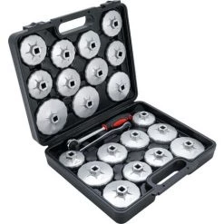 BGS Technic Jeu De Douilles à Filtres (cloches) à Huile | Fonte D’aluminium | 12,5 mm (1/2") | 23 pièces -BGS TECHNIC Soldes 38347084 2