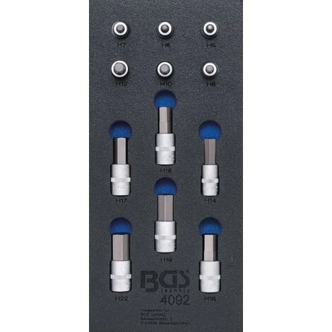 BGS Technic Insert De Servante D'atelier 1/3 : Jeu De Douilles à Embouts | Six Pans Intérieurs | 12,5 (1/2") |12 Pièces 3 BGS Technic Insert De Servante D'atelier 1/3 : Jeu De Douilles à Embouts | Six Pans Intérieurs | 12,5 (1/2") |12 Pièces