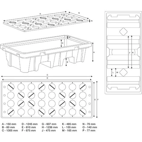 BGS Technic Bac De Collecte D’huile | Avec Grille | Pour 2 fûts De 200 l 5 BGS Technic Bac De Collecte D’huile | Avec Grille | Pour 2 fûts De 200 l – Image 3