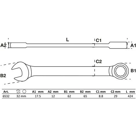 BGS Technic Clé Mixte à Cliquet | 32 Mm 4 BGS Technic Clé Mixte à Cliquet | 32 Mm – Image 2
