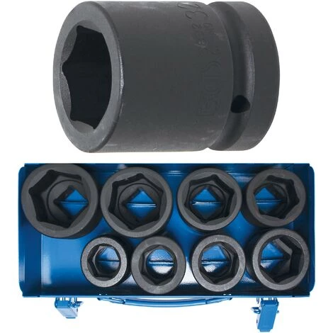 BGS Technic Jeu De Douilles à Choc, Six Pans | 25 Mm (1") | 27 - 50 Mm | 8 Pièces 3 BGS Technic Jeu De Douilles à Choc, Six Pans | 25 Mm (1") | 27 - 50 Mm | 8 Pièces