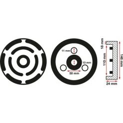 BGS Technic Plato De Goma | Pour Pont élévateur | Ø 145 Mm -BGS TECHNIC Soldes 38364588 2