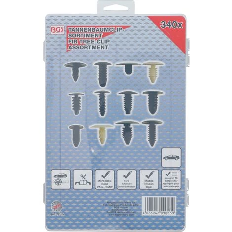 BGS Technic Assortiment De Clips « arbre De Noël » Pour GM, VW, Chrysler, BMW, Nissan Ford | 340 Pièces 5 BGS Technic Assortiment De Clips « arbre De Noël » Pour GM, VW, Chrysler, BMW, Nissan Ford | 340 Pièces – Image 3