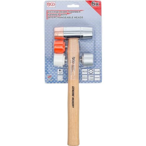 BGS Technic Maillet Avec Tête Interchangeable | Manche Hickory | Ø 35 mm 6 BGS Technic Maillet Avec Tête Interchangeable | Manche Hickory | Ø 35 mm – Image 4