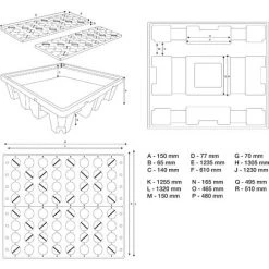 BGS Technic Bac De Collecte D’huile | Avec Grille | Pour 4 fûts De 200 l -BGS TECHNIC Soldes 38365540 3