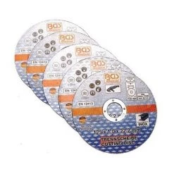 BGS TECHNIC MEULE DE TRONÇAGE POUR ACIER INOX 125 X 1,0 X 22,2 MM, SET DE 5