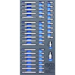 BGS TECHNIC BGS 1/3 CHARIOT KOMBI TAPIS DE JEU D'EMBOUTS 49 PIÈCES, 4093