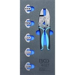 BGS TECHNIC 4027BGS 1/3CHARIOT TAPIS?: KIT DE PINCES À SERTIR AVEC 5PAIRES ROTHENBERGER KELKHEIM, 11PIÈCES