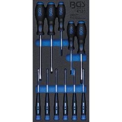 BGS TECHNIC BGS 4131 | INSERT DE SERVANTE D'ATELIER 1/3 : JEU DE TOURNEVIS | 11 PIÈCES