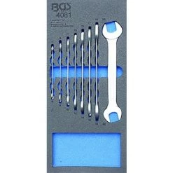 BGS TECHNIC BGS 1/3 CHARIOT DE DOUBLE CLÉS MIXTES, 6-22 MM, 8 PIÈCES, 4081