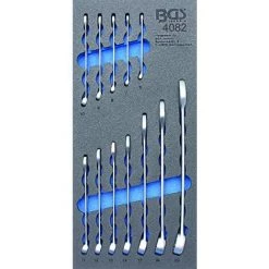 BGS TECHNIC BGS 1/3 CHARIOT MIXTE TAPIS DE CLÉS POLYGONALES, 6-22 MM, 12 PIÈCES, 4082