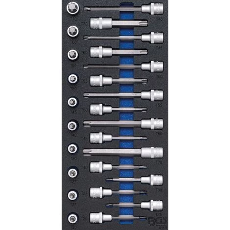 BGS TECHNIC INSERT DE SERVANTE D'ATELIER 1/3: JEU DE DOUILLES À EMBOUTS | 12,5 MM (1/2'') | PROFIL T (POUR TORX) | 26 PIÈCES BGS 4119 3 BGS TECHNIC INSERT DE SERVANTE D'ATELIER 1/3: JEU DE DOUILLES À EMBOUTS | 12,5 MM (1/2'') | PROFIL T (POUR TORX) | 26 PIÈCES BGS 4119