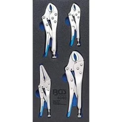 BGS TECHNIC BGS 4040 | INSERT DE SERVANTE D'ATELIER 1/3 : PINCES-ÉTAUX | 4 PIÈCES