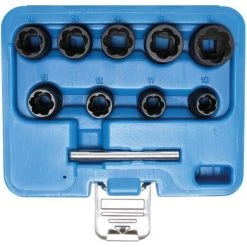 BGS TECHNIC JEU DE DOUILLES SPIRALÉES/EXTRACTEUR DE VIS | 10 MM (3/8'') | 10 - 19 MM | 10 PIÈCES BGS 5265