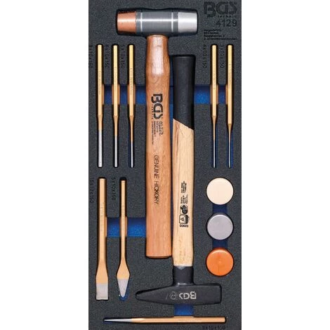 BGS TECHNIC INSERT DE SERVANTE D'ATELIER 1/3 : JEU DE MARTEAUX, DE BURIN | 14 PIÈCES BGS 4129 3 BGS TECHNIC INSERT DE SERVANTE D'ATELIER 1/3 : JEU DE MARTEAUX, DE BURIN | 14 PIÈCES BGS 4129