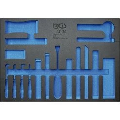 BGS TECHNIC 4034-1 BGS 3/3, VIDE POUR?: MOULURES COURROIE TAPIS DE CHARIOT ET GRATTOIR LOT DE 17 PIÈCES