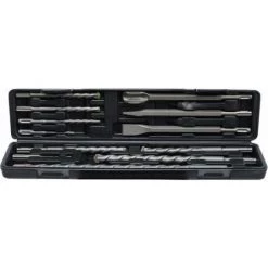 BGS TECHNIC Coffret Trepans 12 Forets Burins A Maconnerie/beton Emmanchement Sds De 5 A 20mm