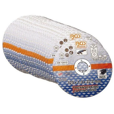 BGS TECHNIC Lot 25 Disques De 125 X 1 X 22.2 A Tronconner L'acier Et L'inox 3 BGS TECHNIC Lot 25 Disques De 125 X 1 X 22.2 A Tronconner L'acier Et L'inox