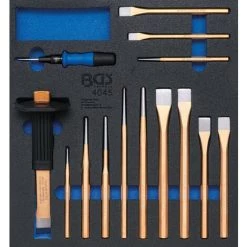 BGS Technic Insert De Servante D'atelier 2/3 : Pointeaux, Burins, Chasse-goupilles | 14 Pièces
