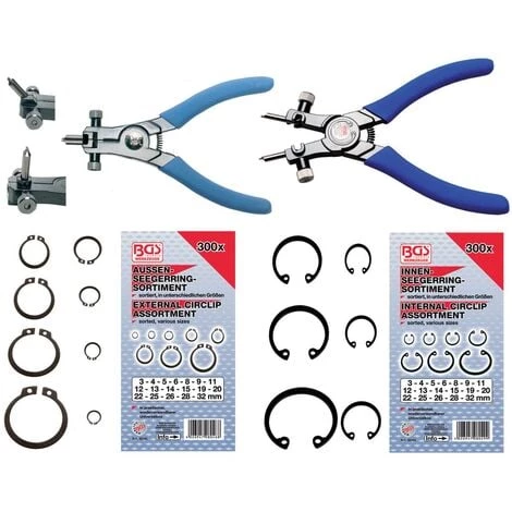 LOT 2 PINCES A CIRCLIPS AVEC 2 ASSORTIMENTS DE CIRCLIPS BGS TECHNIC 3 LOT 2 PINCES A CIRCLIPS AVEC 2 ASSORTIMENTS DE CIRCLIPS BGS TECHNIC