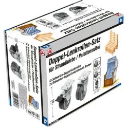 BGS Technic Jeu De Roulettes Doubles De Direction | Pour Fauteuils De Plage | Ø 75 mm | 4 pièces 9 BGS Technic Jeu De Roulettes Doubles De Direction | Pour Fauteuils De Plage | Ø 75 mm | 4 pièces -BGS TECHNIC Soldes 56133129 4