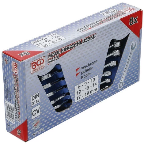 BGS TECHNIC Jeu De 8 Cles Mixtes Bgs De 8 à 19 Mm 5 BGS TECHNIC Jeu De 8 Cles Mixtes Bgs De 8 à 19 Mm – Image 3