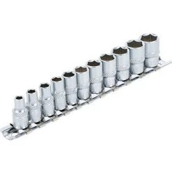 BGS TECHNIC 11 Douilles Standard Carre 1/4 Aux Pouces 6 Pans Bgs De 3/16 à 1/2