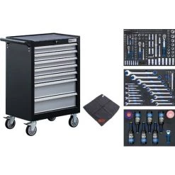 BGS Technic Servante D'atelier | 7 Tiroirs | Avec 215 Outils