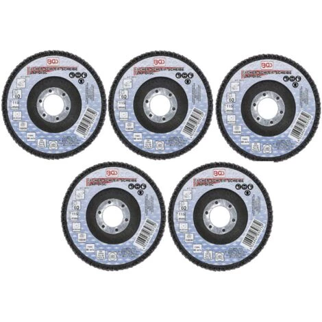 Disques A Lamelles 115 Mm Bgs Technic - Grain 60 - Lot De 5 Disques 3 Disques A Lamelles 115 Mm Bgs Technic - Grain 60 - Lot De 5 Disques