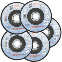BGS TECHNIC Lot 5 Disques A Lamelles Bgs ø 125 Mm 22 Mm Grain De 80