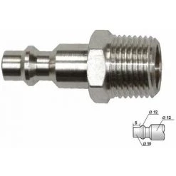 BGS TECHNIC EMBOUT FILETAGE 3/8 NPT MALE DE COUPLEUR PNEUMATIQUE EUROPEEN